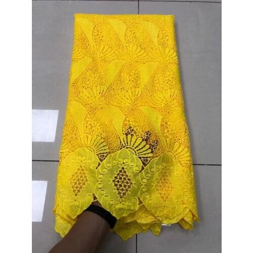 African Guipure Cord Lace Fabric 2021 African Lace Fabric High Quality Water Soluble Cord Laces for Nigerian Party Dress 5yards