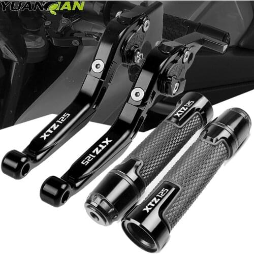 For YAMAHA XTZ125 XTZ 125 2014 2015 Motorcycle Racing Accessories CNC Brake Clutch Levers Handlebar Grip Handle Hand Grips Cap