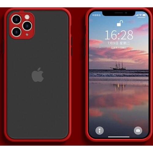 ASTUBI Phone Case For iPhone 11 Pro Max Luxury Contrast Color Frame Protective Case For iPhone XS X Max XR 7 8 6 6s Plus SE 2020