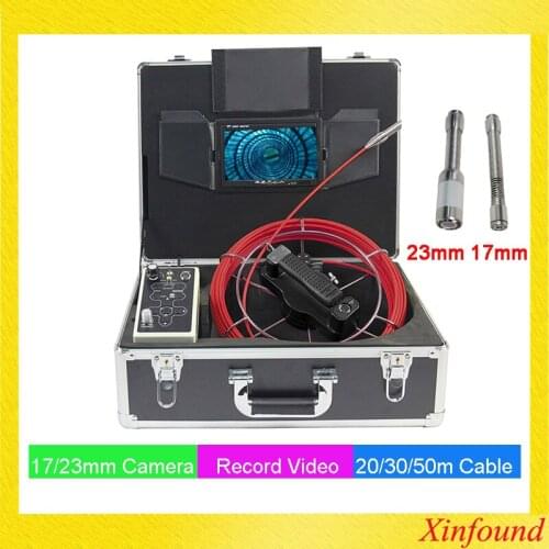 Double 17 23mm endoscope borescope snake inspection video camera system 7'TFT Monitor 17mm Camera head DVR Battery Recharegable