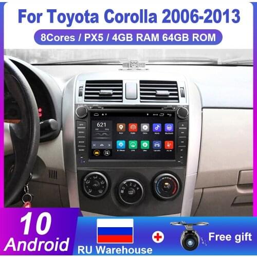 Eunavi 2 Din Android 10 Car DVD Multimedia Player For Toyota Corolla 2007 2008 2009 2010 2011 GPS Navi Stereo Radio Touch Screen