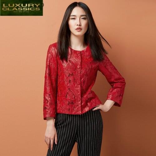 Leather Jacket Women Genuine Natural Sheepskin Coat Real Leather Coat Female Korean Casual Elegant Spring Clothes LWL1424