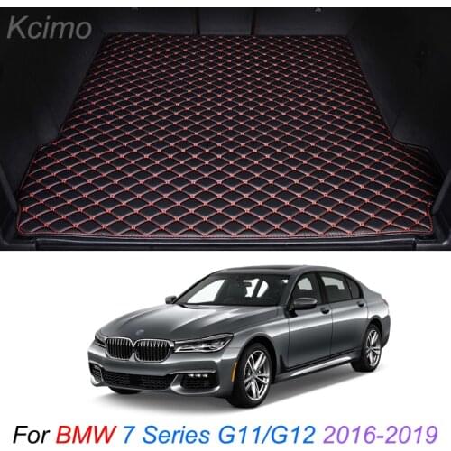 Custom Leather Car Trunk Mats For BMW 7 Series G11 G12 2016-2019 Rear Trunk Floor Mat Tray Carpet Cargo Liner Accessorie