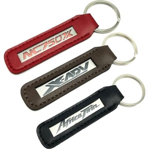 Leather Keychain Metal Keychain Leather Motorcycle Key Chain Key Ring Keyring fits For HONDA NC750X X-ADV CRF1000L AFRICA TWIN