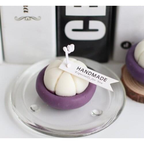 Creative Realistic Fruit Cake Diy Scented Candle Mangosteen Shape Silicone Mold Easy To Demold