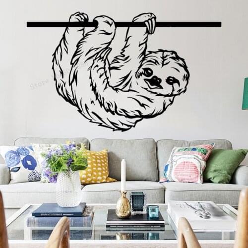 Sloth Wall Stickers Kids Bedroom Wall Decoration Animal Vinyl Wall Decal Nursery Living Room Creative Art Mural Wallpaper LL1248