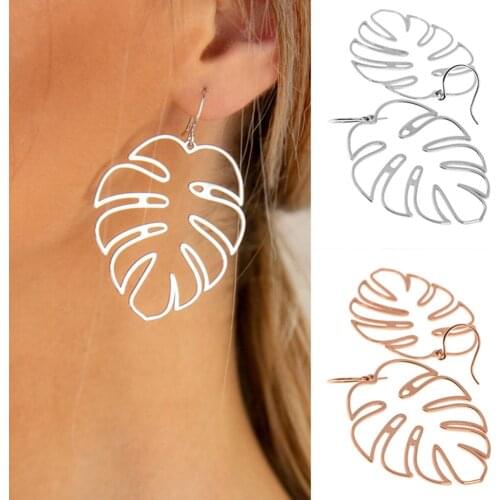 HOT SALES！！！New Arrival Bohemia Hollowed Palm Leaf Hook Earrings Women Party Club Bar Jewelry Decor Gift Wholesale Dropshipping