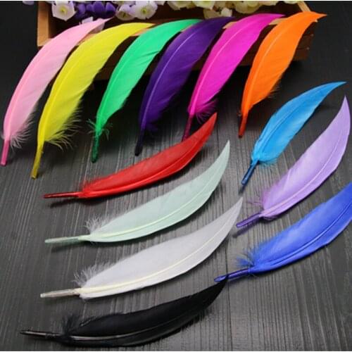Natural Goose Feathers 4-6'/10-15cm Little Machete Plumes Colourful Feather Plume Craft for Wedding Jewelry Decoration 50pcs