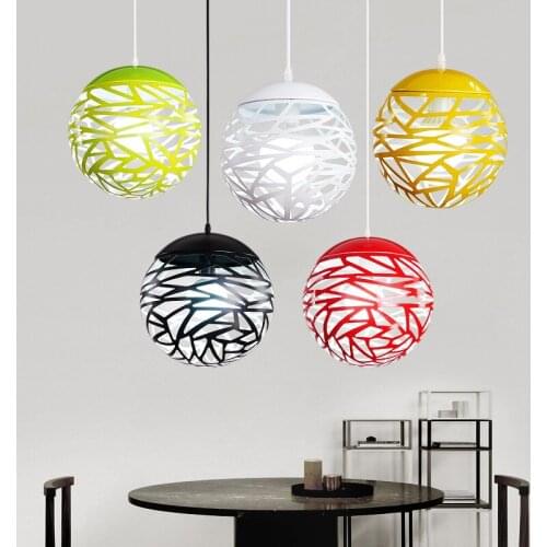Nordic Simple Cage Sphere Dining Room Pendant Lights Creative Cafe Wind Chimes Lamp Aisle Bar Light Fixtures