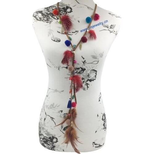 New vintage handmade false collar retro gothic statement Necklace beautiful peacock feather tassel Party Necklaces for women