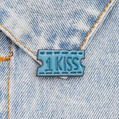 New High Quality Hot Sale Brooch Pin Blue Color Lettering Letter Dress Backpack Hat Jewelry For Valentines Day Birthday Gift