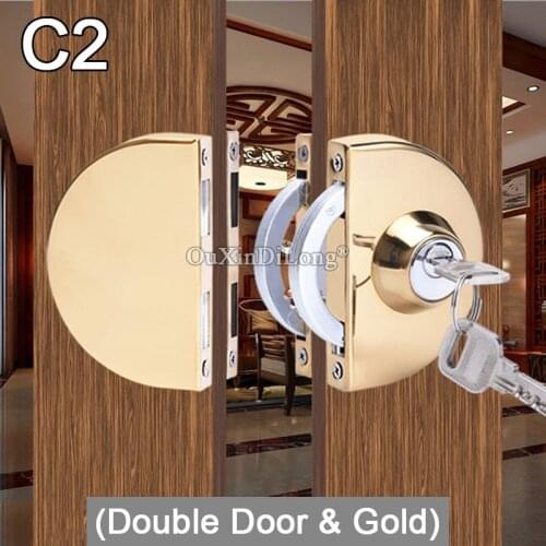 Brand New Stainless Steel Frame Glass Door Lock Single / Double Glass Door Lock Latch Wooden Door Lock for 35~45mm