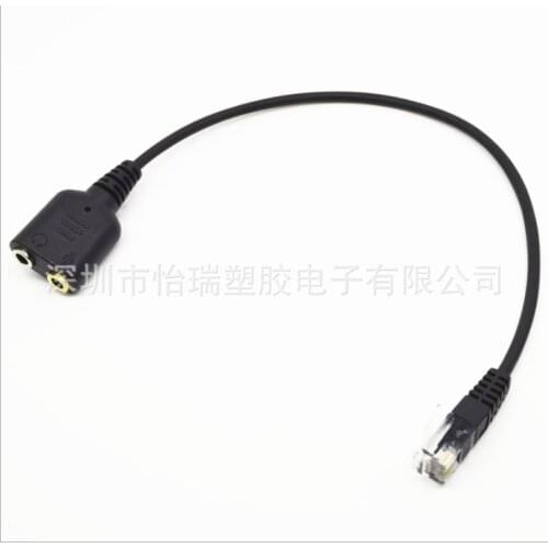 RJ9 Plug to 2 X 3.5mm Jack for PC Headset to Avaya 1600 9600 SNOM Yealink Phones cable