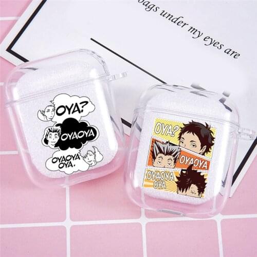 Cute Japan Oya Kuroo Anime Clear Headphone Case For Apple Airpods 1/2 Shockproof Silicone Protection Earphone Cover Accessories