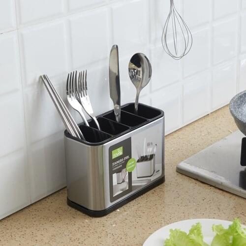 Knife Rack Tableware Storage Rack Stainless Steel Storage Box Rack Storage Box Meal Drainage Design Kitchen Accessories