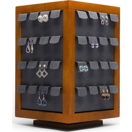 Solid wood earring rack jewelry display rack hanging earrings earrings earrings rotating jewelry rack home storage ideas