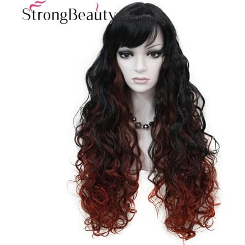 StrongBeauty Long Wavy Synthetic Wig Women Full Capless Wigs 12colors