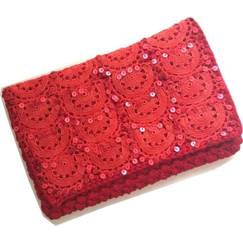 Pafuli Handmade Ethnic Clutch Bag Red