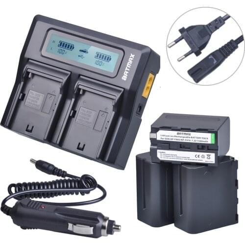 3pcs NP-F970 NP-F960 NP F970 F960 7.2V 7200mAh Batteries + LCD Quick Charger for SONY HVR-HD1000 HVR-HD1000E HVR-V1J Battery