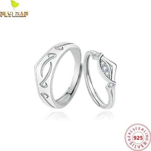 925 Sterling Silver Candy Zircon Open Couple Ring For Women Men Romantic Sweet Style Valentines Day Birthday Gift Fine Jewelry
