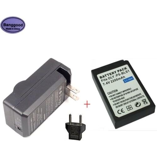 2200mAh PS-BLS1 PSBLS1 BLS-1 Camera Battery +AC Charger For Olympus PEN E-PL1 E-PM1 EP3 EPL3 Evolt E-420 E-620 E-450 E-400 E-410