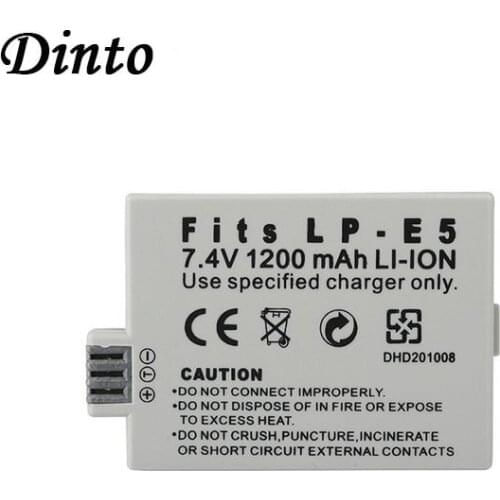 Dinto 1pc 1200mAh 7.4V LP-E5 LPE5 Rechargeable Li-ion Camera Battery for Canon EOS 450D 500D 1000D KISS X2 X3 F Rebel XS LP E5