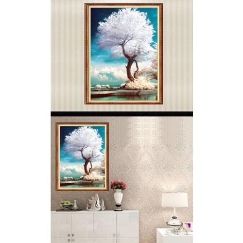 Diamond Embroidery Diy Diamond Painting Cross Stitch Kits Diamond Mosaic Trees and lakes Full Square Diamond Embroidery CS013