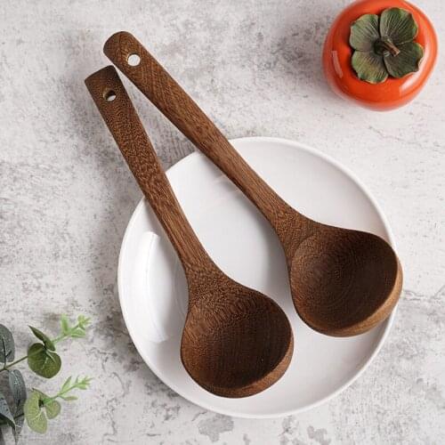 Big Soup Spoon Ladle Wood Dinning Spoon Tablespoon Large Wooden Spoons Long Handled Dinnerware Woode Kitchen Utensils Norbi
