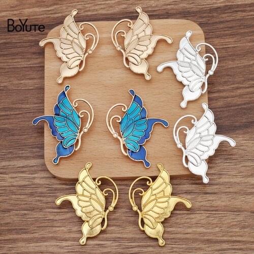 BoYuTe (10 Pairs/Lot) 38*50MM Alloy Butterfly with 4 Loops at Back Factory Supply DIY Handmade Jewelry Accessories