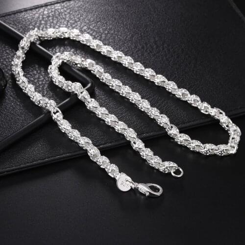 Factory direct 925 Sterling Silver 20-24Inch 5MM Faucet Chain Necklace For Woman Man Fashion Wedding Birthday Jewelry nice Gift