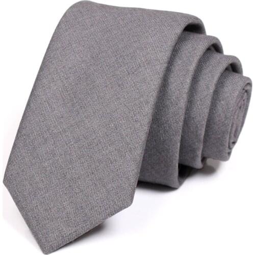 New Mens Classic Solid Grey Ties 6CM Tie for Men Business Suit Work Neck Tie High Quality Fashion Formal Necktie Gift Box