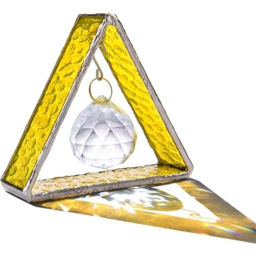 H&D 30mm Crystals Ball Prisms Window Suncatcher Stained Glass Tripod Figurine Rainbow Maker Collection For Home,Garden,Car Decor