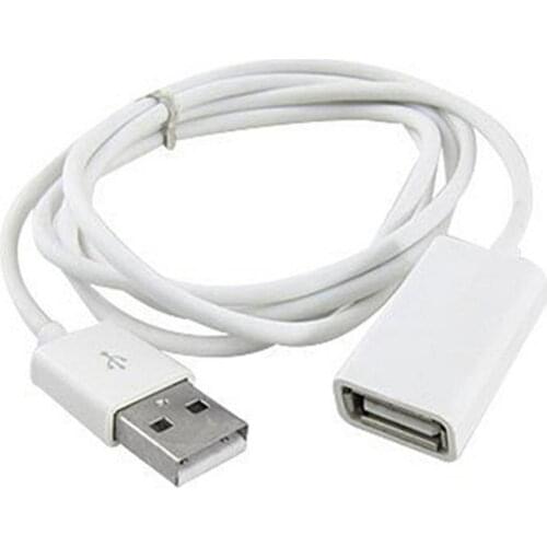 White PVC Metal USB 2.0 Male to Female Extension Adapter Cable Cord 1m 3Ft Mobile Phones Accessories