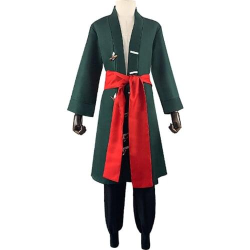 Anime One Piece Roronoa Zoro Cosplay Costume Kimono Uniform Pants Outfits Halloween Carnival Suit