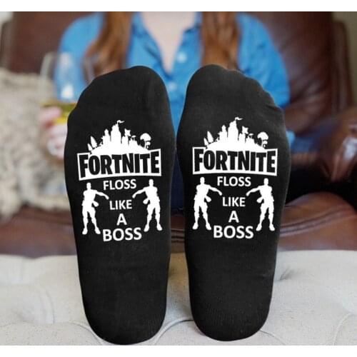 1Pair Mens Socks Fortnite Black Socks for Men and Women Autumn Outer Sports Stocking Breathable Sweat-absorbent Deodorant Socks