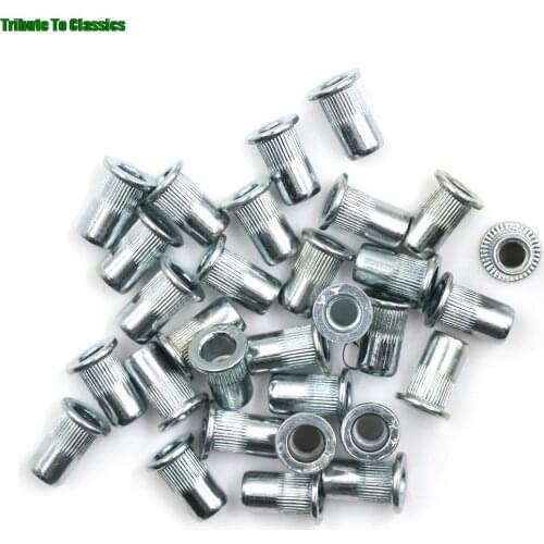 NEW 30pcs M5 Thread 304 Stainless Steel Rivet Nut Insert Nutsert Knurled Nuts Cap Rivnut Threaded Flat Head Rivet Insert Nutsert