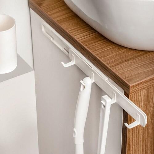 New 4 Hooks Kitchen Gap Punching-free Accessories Hanger Hook Push and Pull Space Saving Wall Hook Keys Coat Tower Bag Rack Hook