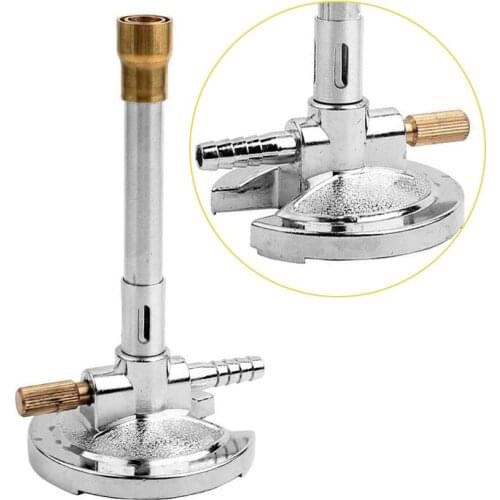 Mini Light Natural Gas Bunsen Burner Liquid Propane Lamp Portable with Rotatable Air Regulator for Lab Heating Tool