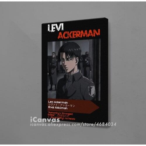 Levi Ackerman Attack on Titan Anime Canvas Home Decor Prints Dorm Living Room Bedroom Painting Wall Art Decoration Poster