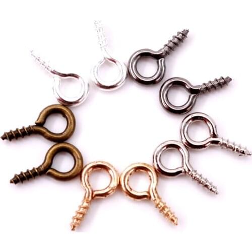 500pcs Small Tiny Mini Eye Pins Eyepins Hooks Eyelets Screw Threaded Gold Silver Clasps Hooks Jewelry Findings For Making DIY
