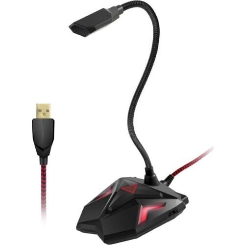 SOONHUA USB Plug Computer Microphone Desktop Condenser Mute Button LED indicator Gaming Recording For Windows XP 7 8 10 Max OS