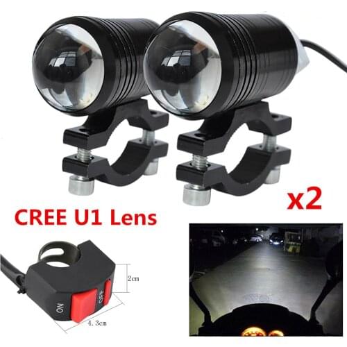 Super Concentrator Headlights Motobike Accessories Front Motorcycles LED Aluminum Alloy Driving Universal Bright Work Lights