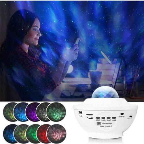 LED Starry Projector Light Music Bluetooth Night Light USB Home Decor Romantic Starry Sky Projector Lamp Starry Projector Light