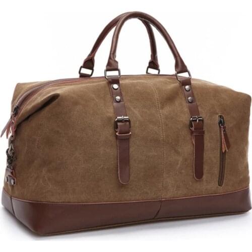 Big Capacity Fashion Travel Bag For Man Women Weekend Bag Canvas Leather Duffle Bag Portable Travel Carry Luggage Bags Handbags