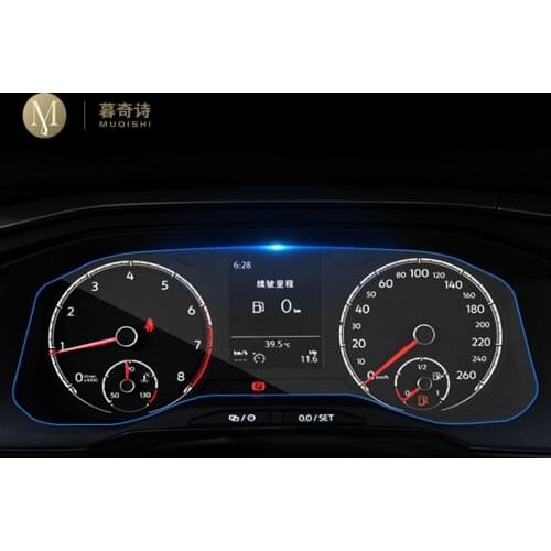 For Volkswagen Polo T-Cross 2019 Automotive interior Instrument panel membrane TPU LCD screen protector Decorative Anti-scratch