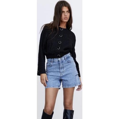 Za 2021 Black Textured Bomber Jacket Women Long Sleeve Button Up Vintage Jackets Coat Fashion Side Pocket Woman Winter Outerwear