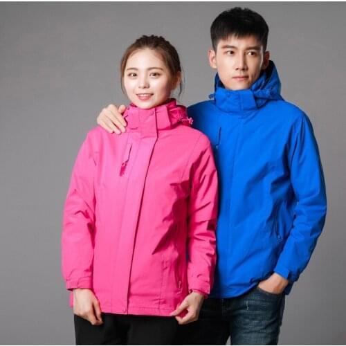 Winter Outdoor 3 In 1 Skiing Hiking Jackets Men Women Windproof Waterproof Coat Trekking Fishing Hunting Windbreaker Sport Suit