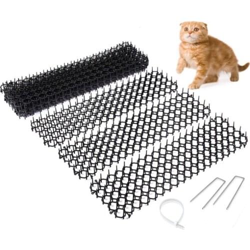 10PCS Garden Cat Scat Mats Anti-cat Dog Repellent Mat Prickle Strips Keep Cats Away Safe Plastic Spike Thorn Network Pets Supply