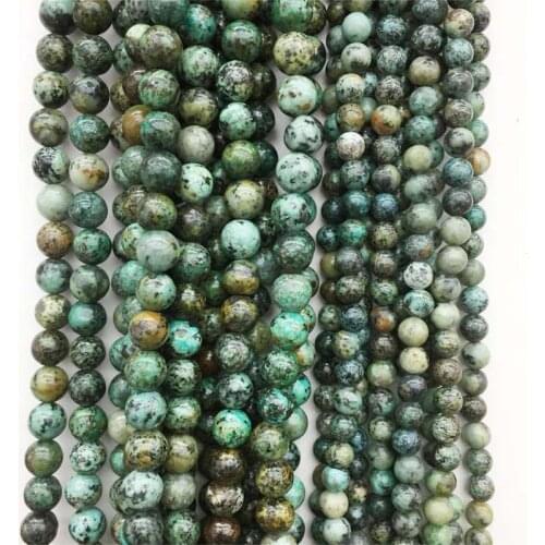 100% Natural Minerals Stone Polish Africa Turquoise Jade Beads for Jewelry Making DIY Bracelet Necklace Spacer Gemstone