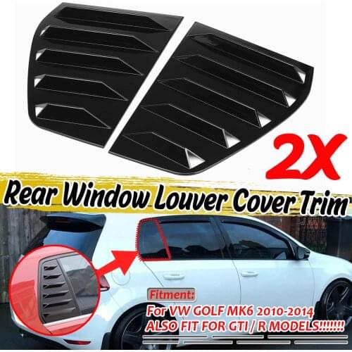 3 Color 2pcs Car Rear Window Louver Shutter Cover Trim For VW For GOLF MK6 2010-2014 Rear Window Louver Side Vent Trim